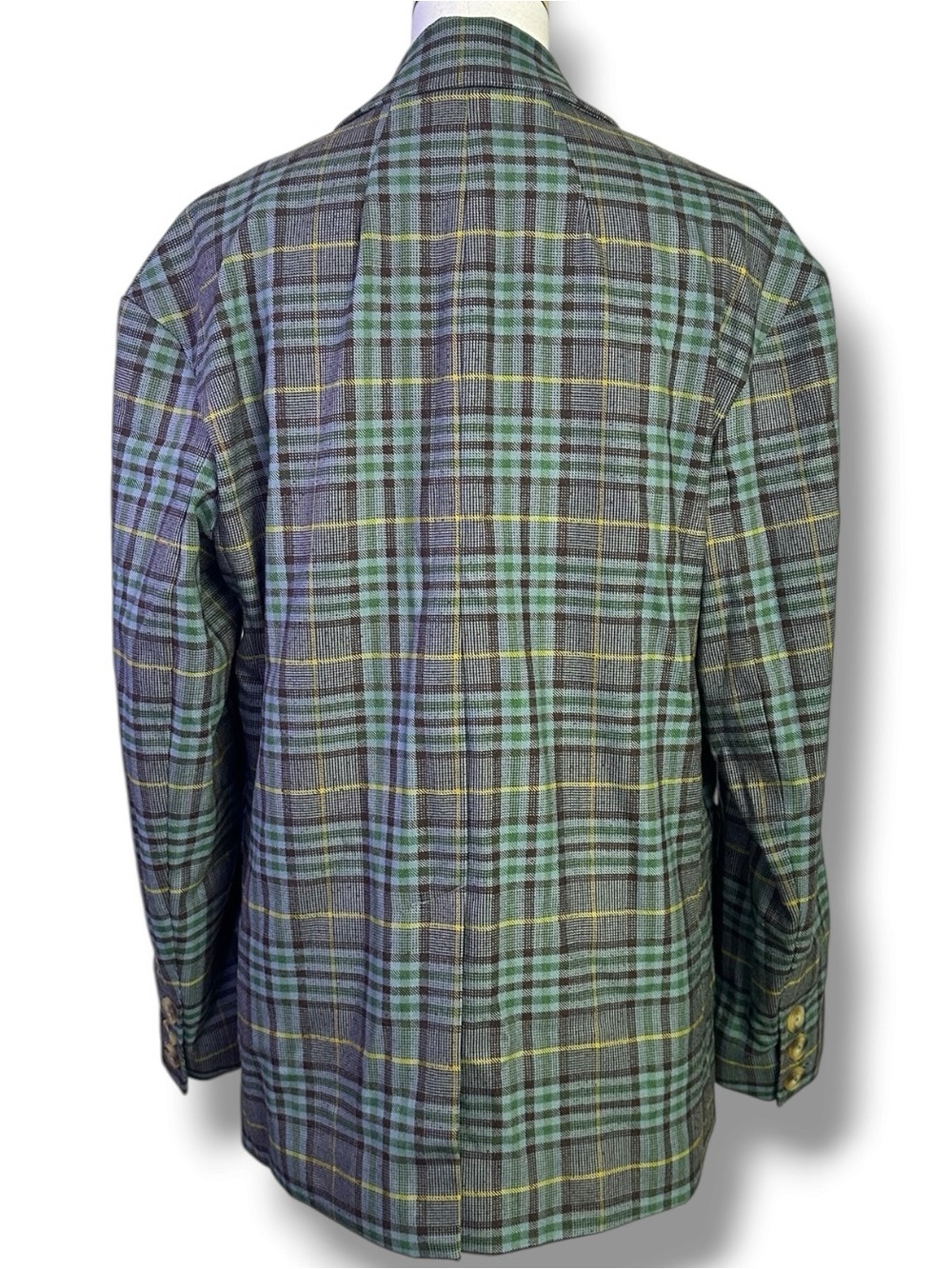 Free People Preppy Dark Academia Dean Double Breasted Blazer Oliver Plaid Small - Picture 8 of 16